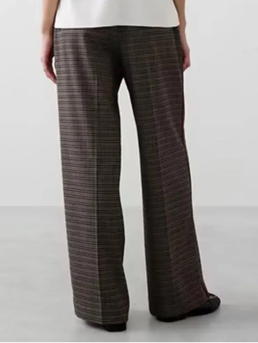 Houndstooth Pull-On Pants with Burgundy Side Stripe - Picture 2 of 8
